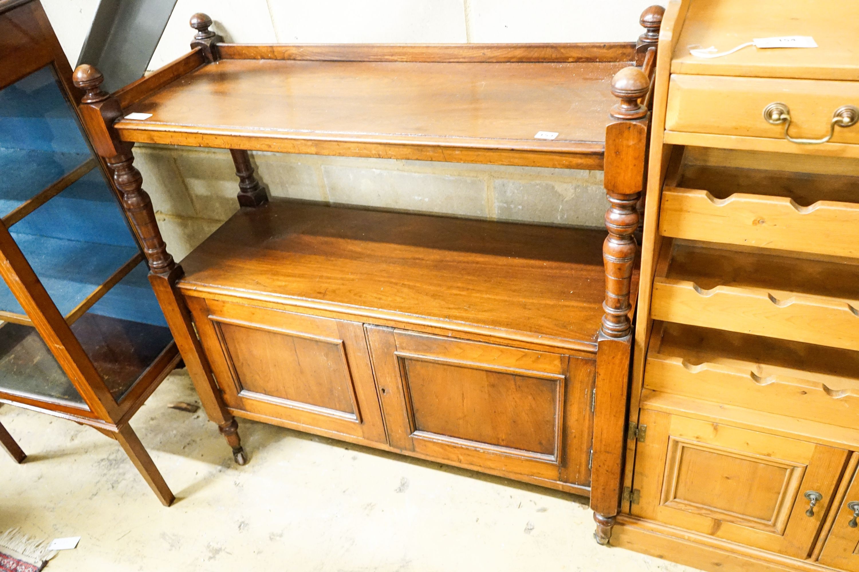 A late Victorian mahogany buffet, length 104cm, depth 41cm, height 110cm